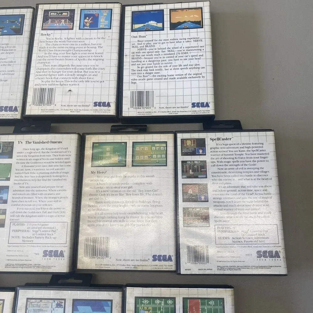 Vintage Games 13 Sega Master System Games | Rocky, Zillion 2, Out Run, Alex Kidd